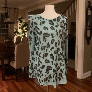 Animal print aqua tunic